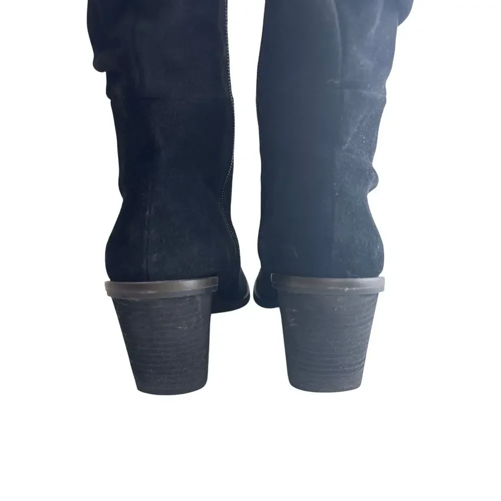 OTK Black Suede Slouchy Over the Knee Boots Comfort Dr. Scholl’s Message Sz. 6.5